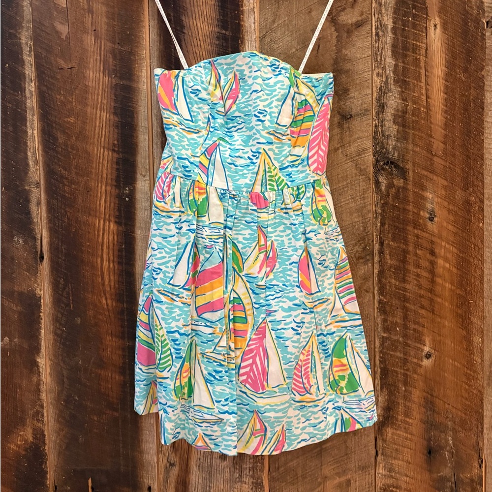 Colorful Sailboat Print Dress